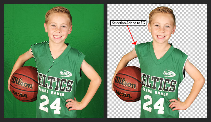 Green logo on short recovered