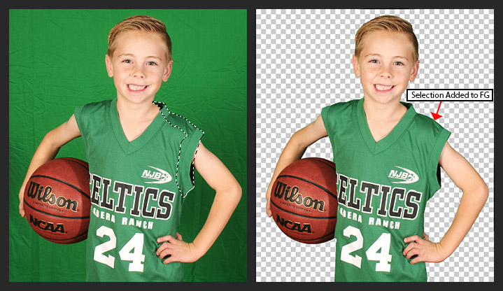 Green logo on short recovered