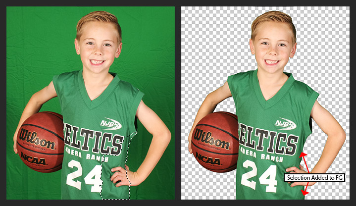 Green logo on short recovered